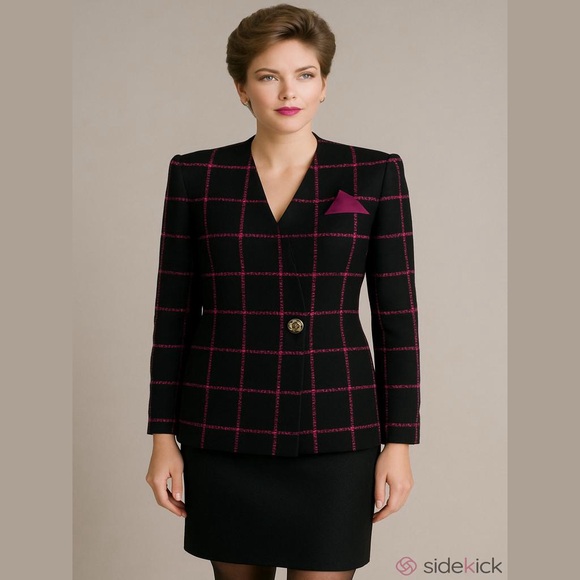 John Meyer vintage 80s textured skirt suit